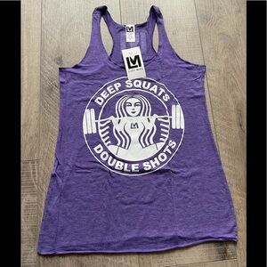 Lift Más Deep Shots Double Squats Tank in Purple